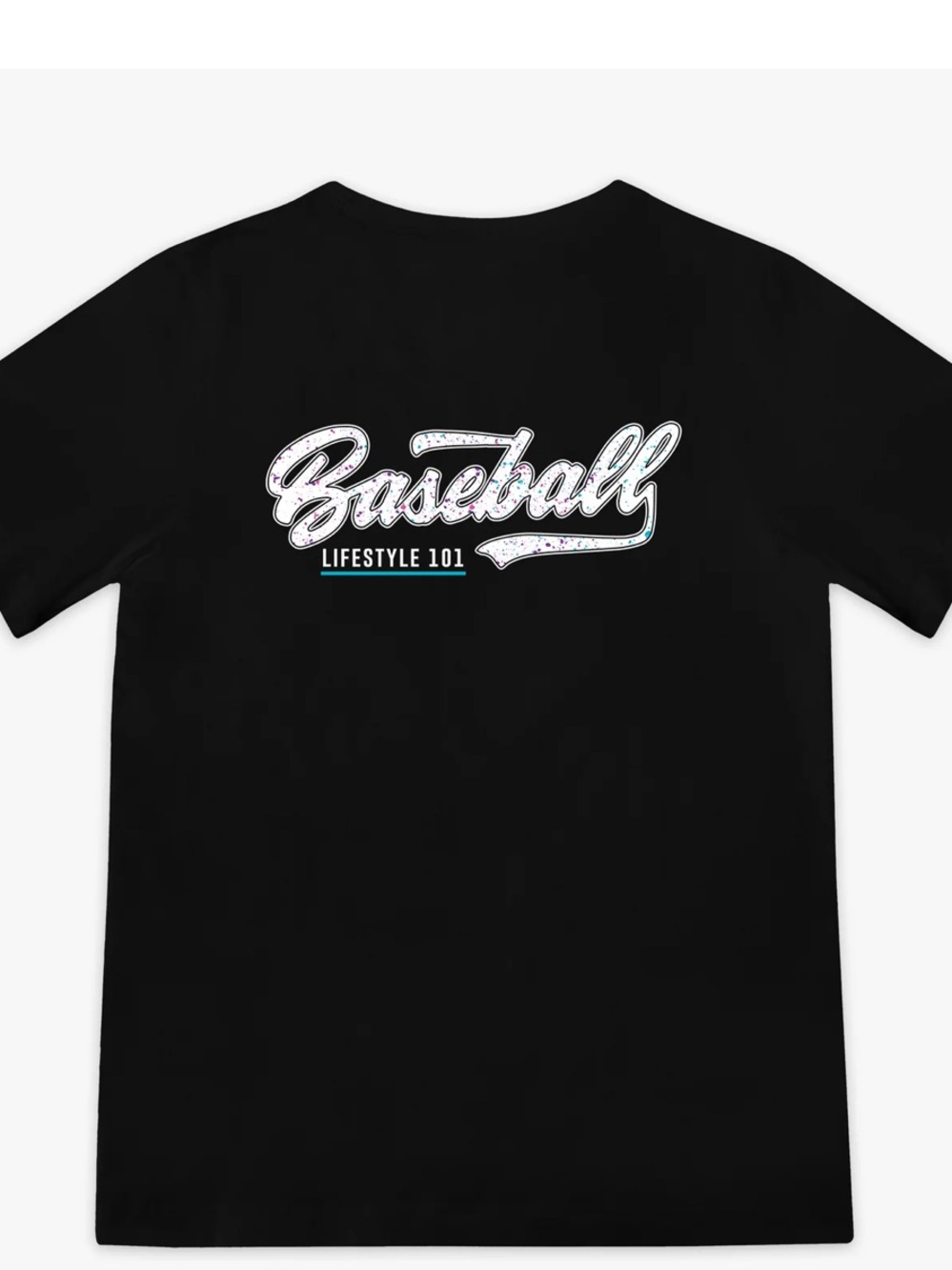 Baseball Lifestyle 101 youth Graphic Tee - Black